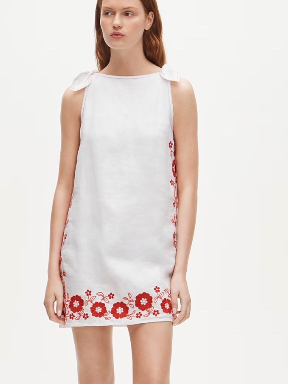 Sadie mini dress in embroidered linen J Crew